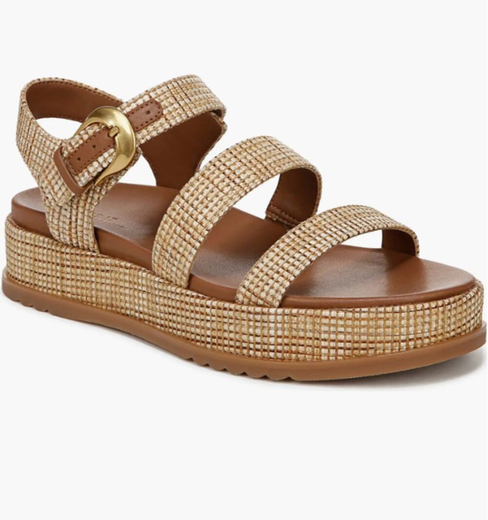 Naturalizer 27 Edit Zizi Natural Raffia Platform Strappy Sandal 8.5